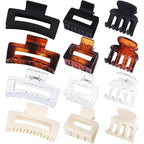 3 Styles Hair Clips for Women Small Medium Big Claw Clips for Thin Thick Hair 12 Pcs Hair Claw Clips Hair Clips Combination Hair Accessories for Women (Transparent)