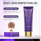 Body Coverage Perfector, Waterproof Leg & Body Makeup for Tattoo & Scar Cover Up, No Transfer Coverage Concealer with Brush, All Over Complexion Perfector for All Skin Tones (Golden Radiance)