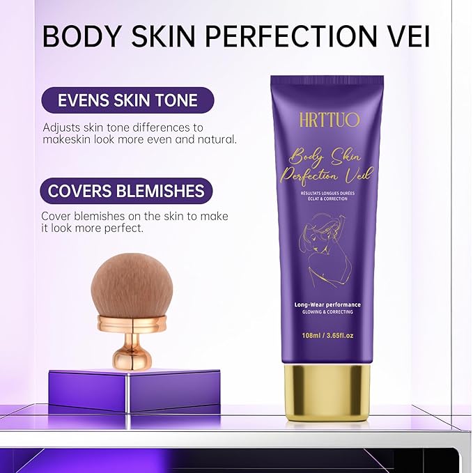 Body Coverage Perfector, Waterproof Leg & Body Makeup for Tattoo & Scar Cover Up, No Transfer Coverage Concealer with Brush, All Over Complexion Perfector for All Skin Tones (Golden Radiance)