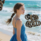 Large Stretch Thick Hair Ties for All Hair Types Seamless Hair Ponies Elastics Ponytail Holders Hair Scrunchies for Thick Hair Hair Accessories Women Girls 12-Pack