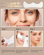 Makeup Pathes, Body Face Glitter for Kids Women Girls, Gold Snowflake Glitter Makeup Speckles for Face, Singer Concerts Festival Holiday Party Rave Accessories - 8 Counts