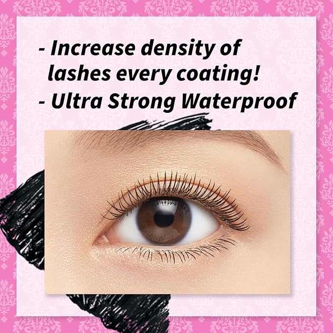 HEROINE MAKE by KISSME Volumizing Waterproof Mascara Volume & Length with Curvy Brush by Defining Fiber for Long-lasting Natural Eyelash Look + Gentle Mascara Remover Oil Free, 2 Set