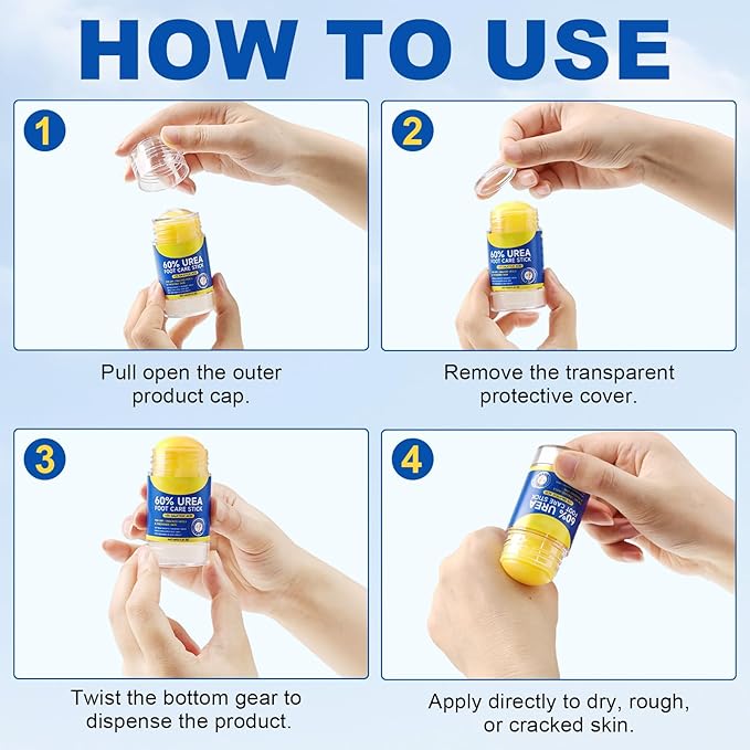 2Pack 60% Urea with 2% Salicylic Acid Urea Foot Care Stick, Foot Cream Moisturizer for Dry Cracked Feet, Knees, Elbows, Hands,Moisturizes and Hydrates the Dry Skin,Callus Remover & Skin Softener