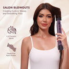 StyleVibe 6-in-1 Air Styler, Hair Dryer & Blow Dryer Brush with Travel Case - Auto Wrap Curls (L/R), Fast Drying, Thermal Round Brush for Smooth Blowouts & Frizz-Free Volume, No Heat Damage