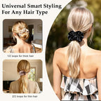 Velvet Scrunchies for Women – 8PCS Neutral Large Hair Ties – Black, Blonde, Dark Brown, Light Brown – No Crease, Frizz-Free, Soft & Gentle Elastic Hair Bands, Everyday Hair Accessories Gifts