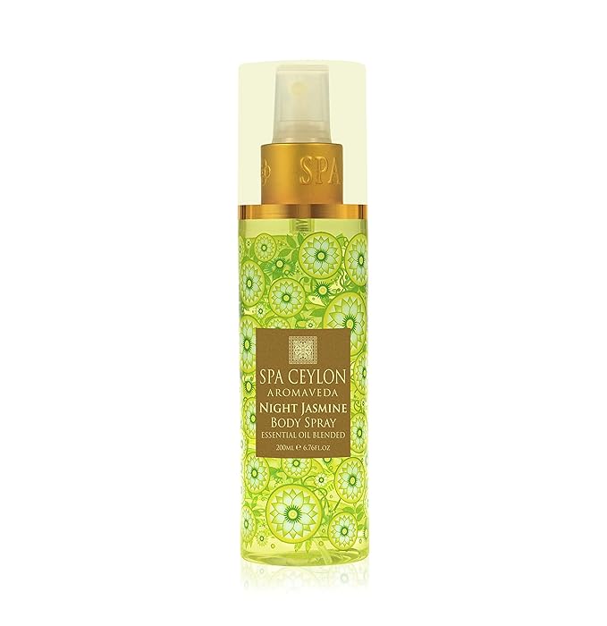 SPA CEYLON Night Jasmine Body Spray, Enchanting Women's Fragrance Mist with Essential Oil, Romantic All-Day Scent, 200 ml