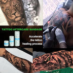 3 Rolls Tattoo Aftercare Bandage - Jconly Waterproof Tattoo Film Second Skin Tattoo Cover Up Patch Tape Healing Wrap Tattoo Supplies for Swimming, Shower, Wound Initial Healing(2 Inch, 4 Inch, 6 Inch)
