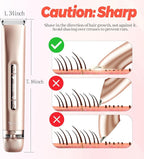 2 in 1 Electric Bikini Trimmer for Women, Dual Head Painless Razor Shaver,Wet & Dry Use Body Hair Trimmer and Facial Hair Remover for Underarm Leg Arm Body Face