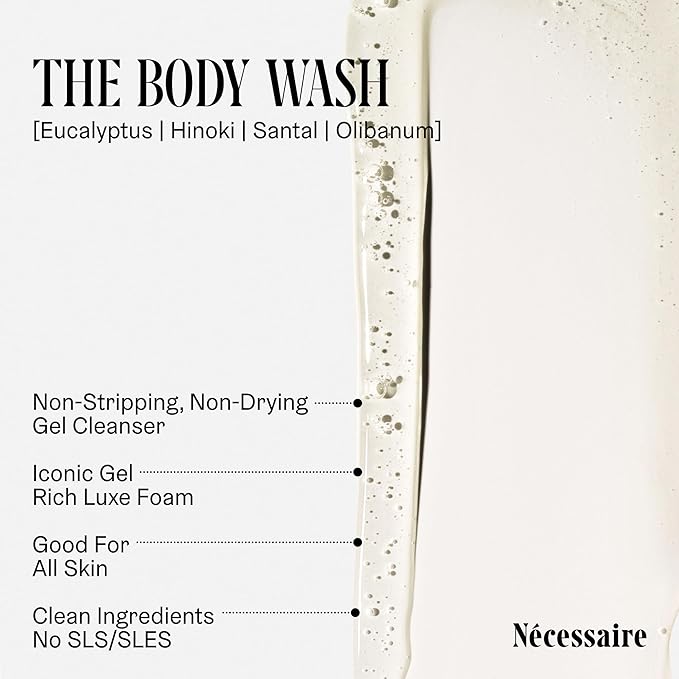 Nécessaire The Body Wash Discovery Collection. Skincare Gift Set For Women + Men. Radiance Cleanse. 4x Travel Size Skin Care Set With Vitamins + Niacinamide. 3.4 fl oz.