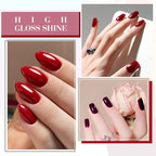 CANNI 6 Colors 9 ML Hema-Free Dark Red Gel Polish Set, Deep Cherry Red Burgundy Gel Nail Polish Blood Wine Red Color Kit, Soak Off LED Nail Gel Manicure Kit DIY at Home Salon Gifts