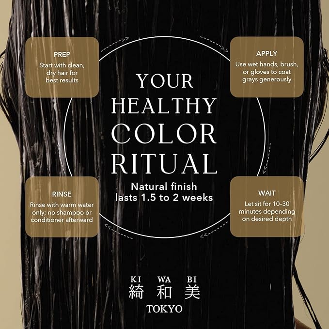 KIWABI Root Vanish Color Treatment in Light Brown Instantly Camouflages Gray Roots and Hair with Natural Anti-Aging Botanicals (150g, Paraben Free, Gray)