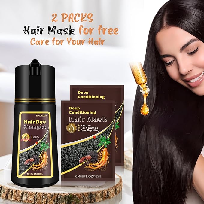 Light Brown Hair Dye Shampoo, Semi-Permanent Brown Hair Dye, Colors in Minutes, Instant Hair Color Shampoo for Women Men, Champu Para Pintar el Cabello, Champu Para Canas, Easy to Use 16.90 Fl Oz