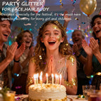 Face Body Glitter Set for Women and Kids, Silver Pink Gold Holographic Mermaid Sequins Chunky Glitter Makeup for Prom, Music Festival Rave Accessories, Mardi Gras, Halloween Themed Party