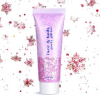 Christmas Face Glitter - Holiday Gift for Women Girls, Chunky Sparkling Glitter Makeup, Party Costume Accessories Christmas Stockings (Pink Body Glitter)