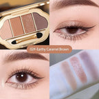 Nude Eyeshadow Palette 4 Colors, Caramel Brown Neutral Matte Glitter Eye Shadow Quad, High Pigment Long-Wear Non-Fallout Texture, Easy-Blend Daily Makeup Palette for Office & Natural Looks, 2#