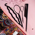 YANRONG 1159PCS Hair Accessories for Woman Set Seamless Ponytail Holders Variety Hair Scrunchies Hair Bands Scrunchy Hair Ties For Thick and Curly (Deep Colour)