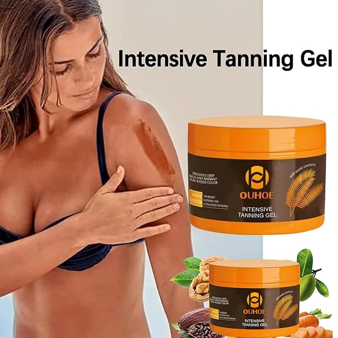 Brown Tanning Gel Tanning Cream,Tanning Accelerator Cream, Soft Brown Intensive Tanning Luxe Gel, Tanning Cream for Sunbeds & Outdoor Sun 150g*2PCS