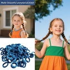 Mini Small Glittering Hair Ties All Hair Types Seamless Glitter Hair Ponies Elastics Ponytail Holders Hair Scrunchies Hair Accessories Baby Girls Kid Children 100 pcs