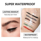 Eyeliner Gel Set,Long Lasting Waterproof High-Intensity Pigments Smudge-Proof Eye liner Makeup With 5.51 IN Long Eyeliner Brush Water-Resistant Creamy Gel 5G-White