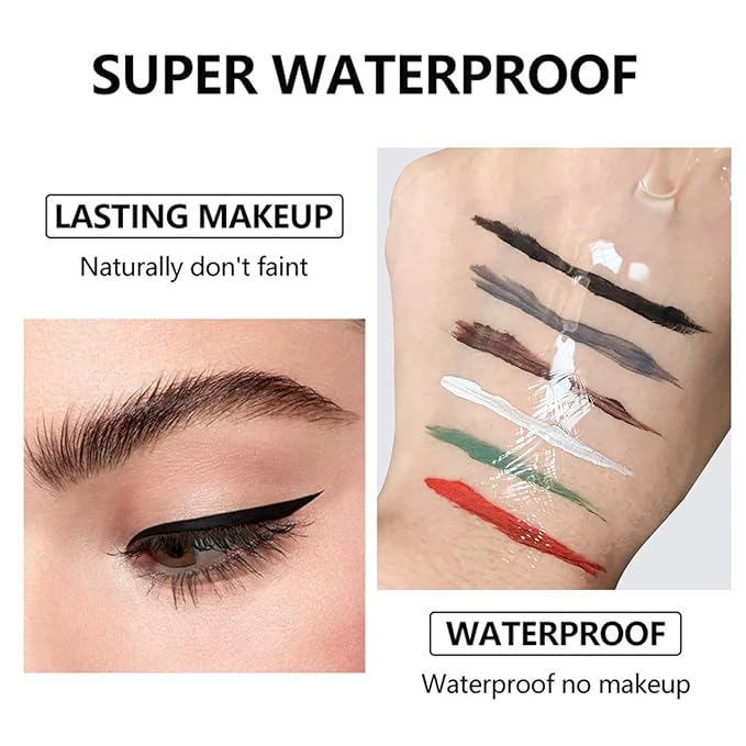 Eyeliner Gel Set,Long Lasting Waterproof High-Intensity Pigments Smudge-Proof Eye liner Makeup With 5.51 IN Long Eyeliner Brush Water-Resistant Creamy Gel 5G-Dark Grey