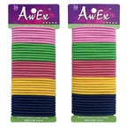 AwEx Strong Hair Bands,72 PCS,4 mm(0.16 inch) Thick,140 mm(5.5 inches) Long Hair Ties,No Metal Hair Elastics,No Pull Ponytail Holder Colorful