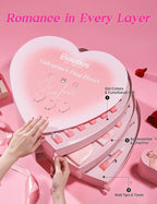 Beetles So In Love Collection – Forever In Love Valentine Gel Nail Polish Kit with UV Light, Pink Gel Polish with Base Top Coat Nail Tips Mini Rose Bouquet, Valentine's Day Gifts for Wife Girlfriend