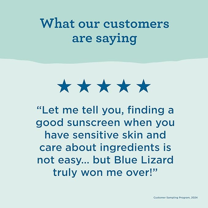 Blue Lizard Sensitive Mineral SPF 50 Sunscreen Lotion, 100% Mineral Sunscreen, UVA/UVB Protection, Infused with organic Aloe Vera, Soothes and Hydrates, 5 fl oz