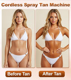 Cordless Spray Tan Machine, Spray Tan Gun for Self Tanning Travel Beach Salon DIY, Portable & Rechargeable Spray Tan Machine, Long Battery Life, Even Spraying, Lightweight, Include Type-C Cable, Mitt