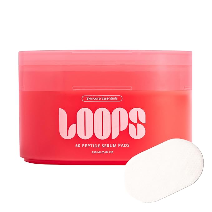 LOOPS Peptide Serum - Firm, Fortify, Fight Fine Lines - Moisturizing Skincare - Pre-soaked Veocell Embo Pad - Peptide Complex Serums to Rejuvenate and Prejuvenate - Face Serum Pads - Gifts for Women