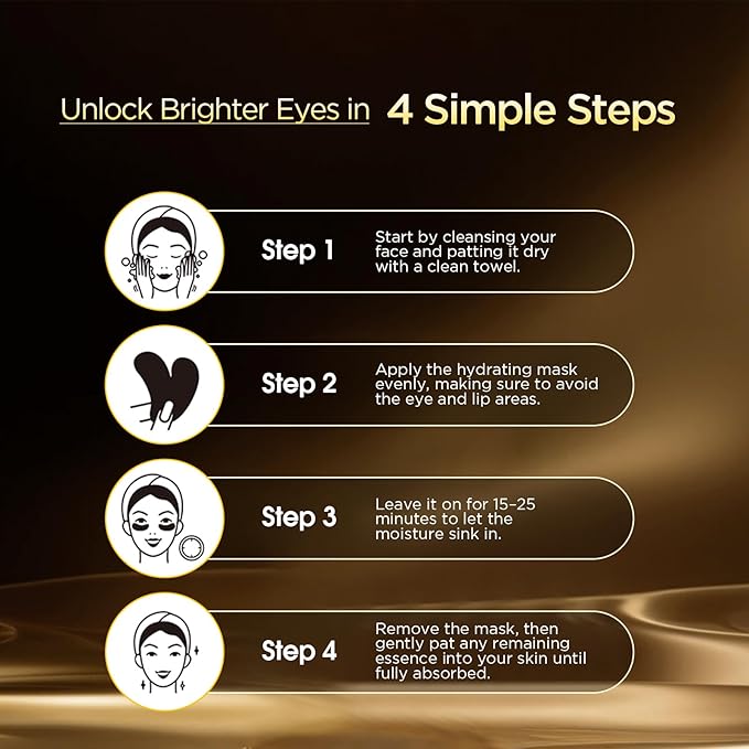 24k Gold Eye Patches - Firming, Glowing & Hydrating Hydrogel Mask for Puffy Eyes, Dark Circles, Wrinkles, Fine Lines, Eye Bags Treatment, Korean Skincare Gifts for Women and Men, 60Pcs