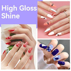 JODSONE 12 PCS 16.5 ml Gel Nail Polish Same Color Same Bottle with Base Coat and Top Coat, 10 Colors for At-Home Salon Nail Art, Holiday Gifts