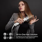 Ellena E1 Blow Dryer + Straighten Hair Brush Dual Mode, Hot Air Brush with 110000RPM High Speed Brushless Motor/Oval Air Barrel/3D Teeth Heated Comb/Handheld Cored, Styler Tool for All Hair Types
