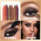 Eyeshadow Stick,2-in-1 Eyeliner & Eye Shadow Stick, Easily Blendable & Buildable, Waterproof, Creamy Easy-Glide, For Effortless Smoky Or Natural Eye Makeup(03+04)