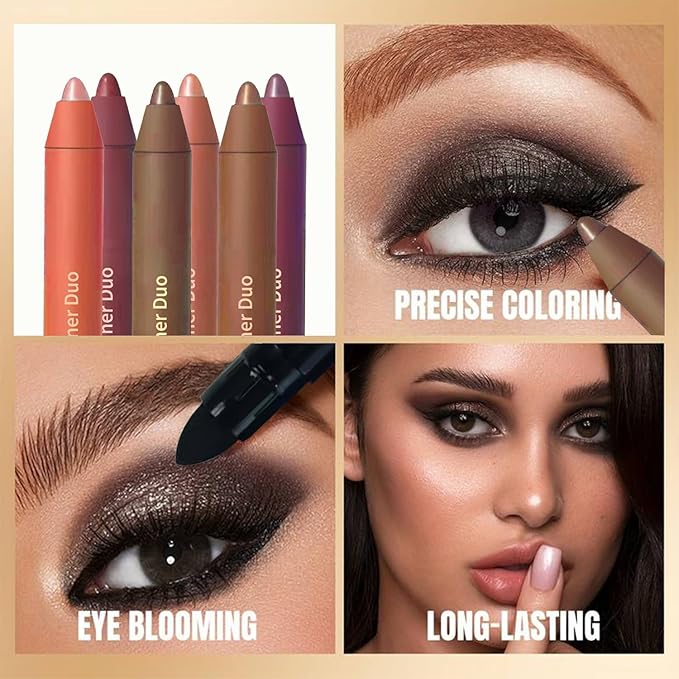 Eyeshadow Stick,2-in-1 Eyeliner & Eye Shadow Stick, Easily Blendable & Buildable, Waterproof, Creamy Easy-Glide, For Effortless Smoky Or Natural Eye Makeup(01)
