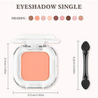 Orange Matte Single Eyeshadow Makeup Powder Palette，High Pigment Blendable Formula Eye Make-up for Women，Neutral Eye Shadow，sombras para ojos，Longwear Waterproof，Vegan & Cruelty-Free，Eyeshadow Gift