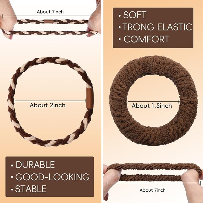 Womens hair ties,Boho Hair Ties 20pcs,anti breakage hair bands,ponytail holders,no damage for thick and thin hair,elastics hairtyes hair tie bracelets for Mother's Day,Valentine's Day,Christmas gifts