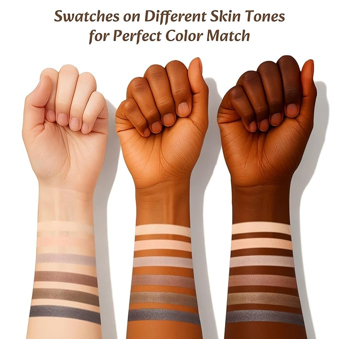 Nude Mini Eyeshadow Palette, 6 Colors Smoky Matte Taupe & Brown Neutral Eye Shadows, Highly Pigmented, Long-Lasting, Waterproof, Travel Size Makeup Palette with Mirror