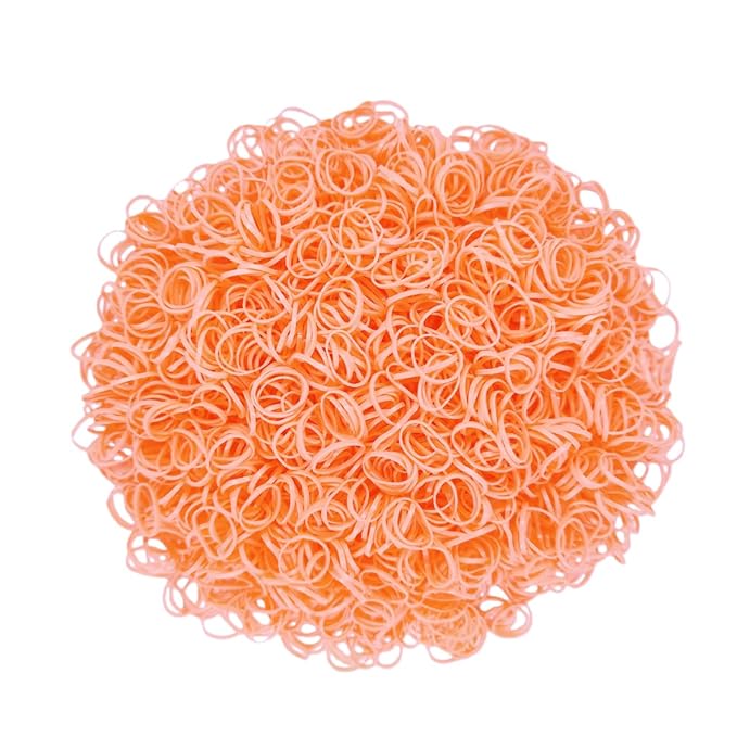 3200 Pcs Elastic Rubber Bands Small Hair Ties Hair Rubber Mini Hair Bands Hair Elastics Tiny Soft Holder Ponytails for Girls (Light Orange)