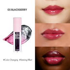 Blanc Essential Lip Oil - 50HR Moisturizing, Hydrating & Color Changing Korean Tinted Lip Oil Gloss Makeup with 6 Plant Extracts - Lightweight, Non-Sticky Finish 0.15 fl oz (#05 Blackberry)