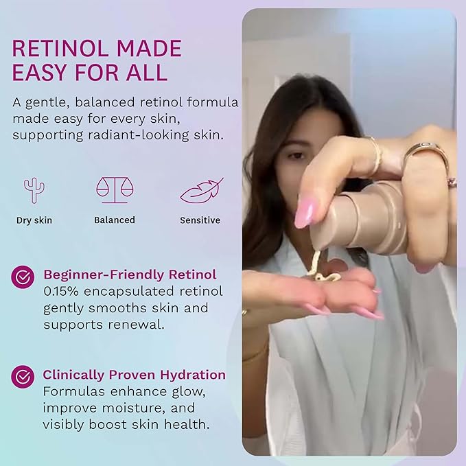 Fig.1 Evening Essentials Skincare Duo, Micellar Oil Cleanser & Retinol Night Cream, Gentle Makeup Remover Cleansing Oil & Anti Aging Night Cream, Deeply Cleanse & Visibly Reduce Wrinkles 2x30ml Minis