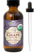 US Organic Grape Seed Oil, USDA Certified Organic, 100% Pure & Natural, Cold Pressed Virgin, Unrefined, in Amber Glass Bottle w/Glass Eyedropper for Easy Application (2 oz (56 ml))