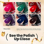 Beetles Christmas Nail Polish Set, 6 Colors Quick Dry Jelly Nail Polish Kit, Winter & Fall Sheer Jelly Syrup Nails Enchanted Night Gifts for Women Salon DIY Manicure Kit