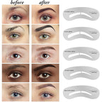 Aesthetica Brow Contour Kit 16-Piece Eyebrow Makeup Palette Set 6 Eyebrow Powders, 5 Eyebrow Stencils, Spoolie/Brush Duo, Tweezers, Eye Brow Wax, Highlighter - Unique Gifts For Women For Her Birthday