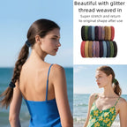 Large Stretch Thick Hair Ties for All Hair Types Seamless Glitter Hair Ponies Elastics Ponytail Holders Hair Scrunchies for Thick Hair Hair Accessories Women Girls 20-Pack