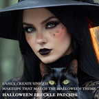 Glitter Freckles, Holographic Face and Body Glitter Tattoo Sparkle for Women Gold Glow Cosmetic Star Makeup Accessories for Festival Rave (6pcs Halloween)