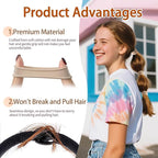 Bessrung 100 PCS Seamless Nylon Hair Ties, No Damage Elastics Hair Ties for Women Girls, Soft Stretchy Ponytail Holders for Thin Thick Hair, Snag-Free Hair Bands Christmas Gift(Beige Color)