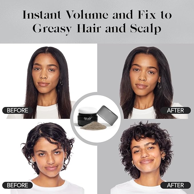 Kitsch Dry Shampoo Powder for Women & Men Dry Shampoo for Dark Hair w/Rice Protein - Unscented, Volumizing, No White Cast, Non Toxic, Non Aerosol, Organic | Ideal Gifts for Women, Travel Size - 8g