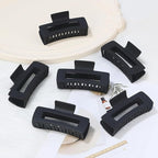 4 Inch Big Hair Claw Clips 6 Pcs Large Claw for Thick Hair Square Hair Clips for Women Rectangle Hair Clips Nonslip Acrylic Banana Jaw Clips Hair Accessories for Girls (Black)