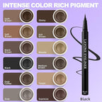 LAVONE Eyeliner Set - Waterproof Makeup Kit with Liquid Eye Liner Pencil, Gel Eyeliner and Angled Eye Liner Brush, Waterproof, Smudge Resistant, Long Lasting Formula - Dark Brunette