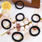 Nylon Black Hair Ties - No Damage,Strong Soft Cotton Hair Bands Accessories for Thick Hair 100PCS Ponytail Holders for Women Girls
